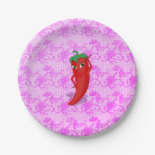 Assiettes En Carton Fête de mariage avec diva au piment rouge chaud
