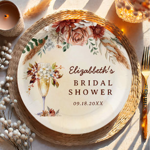 Assiettes En Carton Fête de mariage bohème en terre cuite florale 