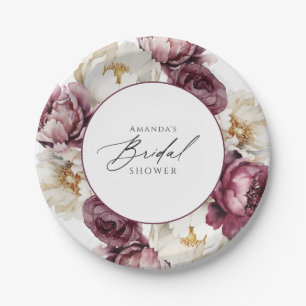 Assiettes En Carton Fête de mariage champêtre aux fleurs abondantes