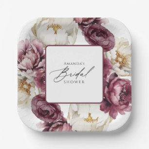 Assiettes En Carton Fête de mariage champêtre avec fleurs abondantes