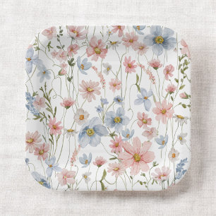 Assiettes En Carton Fête de mariage champêtre de fleurs sauvages color
