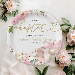 Assiettes En Carton Fête de Mariage des Livres Un Nouveau Chapitre