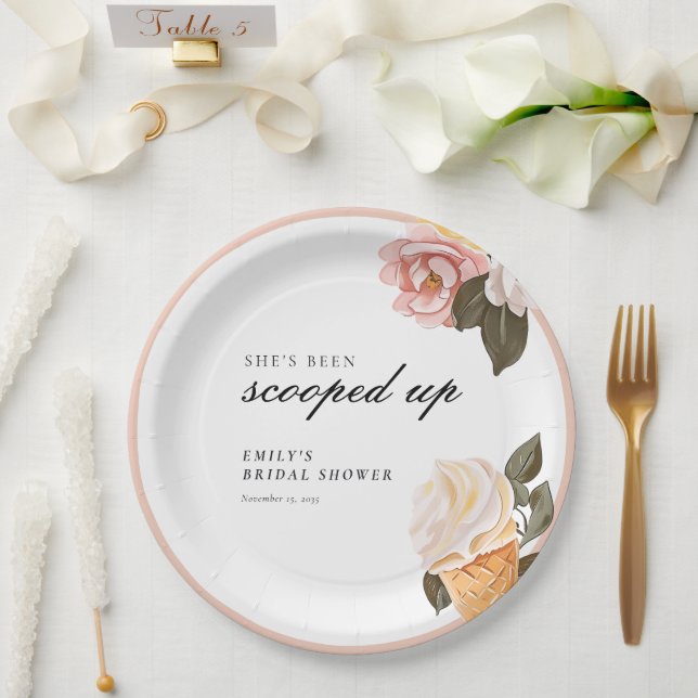 Assiettes En Carton Fête de Mariage : Elle a été Cueillie (Mariage)