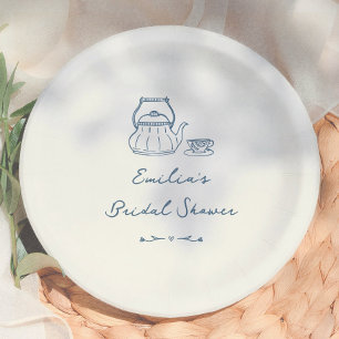 Assiettes En Carton Fête de Mariage Fantaisiste Thème Thé à l'Anglaise