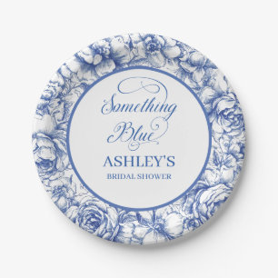 Assiettes En Carton Fête de mariage floral bleu