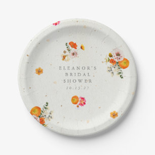 Assiettes En Carton Fête de mariage personnalisée avec fleurs sauvages