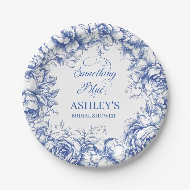 Assiettes En Carton Fête de mariage "Something Blue" (Devant)