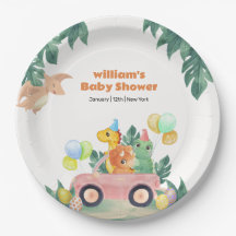 Fête de Naissance Bébé Voiture Dinosaure Tropical