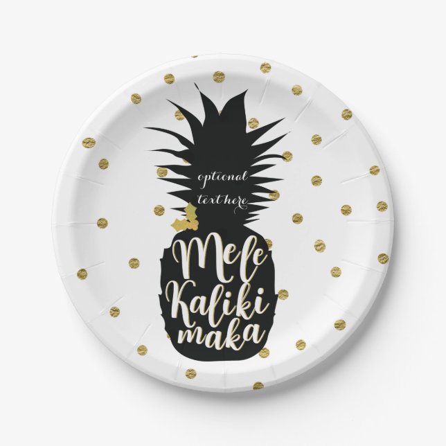 Assiettes En Carton Fête de Noël de Mele Kalikimaka Ananas (Devant)