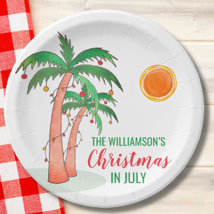 Assiettes En Carton Fête de Noël en juillet personnalisée 