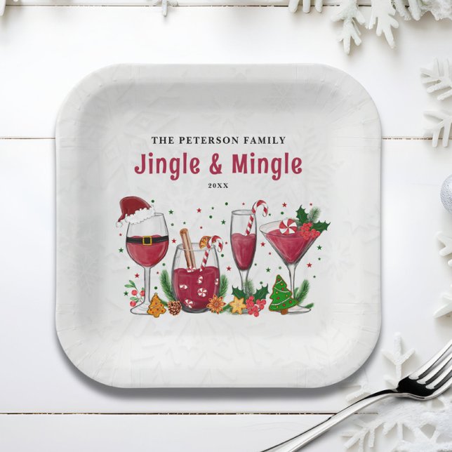 Assiettes En Carton Fête de Noël Jingle et Mingle (Créateur téléchargé)