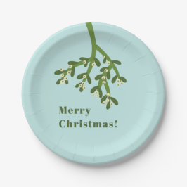 Assiettes En Carton Fête de Noël personnalisée Mistletoe