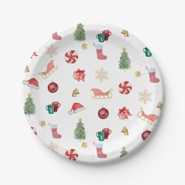 Assiettes En Carton Fête de Noël pour enfants (Devant)