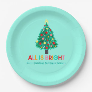 Assiettes En Carton Fête de Noël "Tout est brillant"
