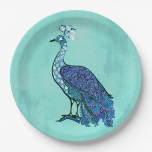 Assiettes En Carton Fête de Peacock