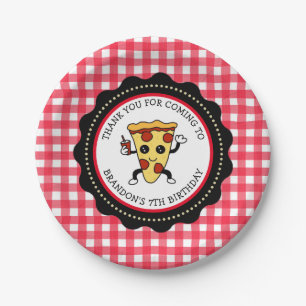 Assiettes En Carton Fête de pizza personnalisée Anniversaire