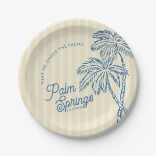 Assiettes En Carton Fête de plage pastel de Palm Spring jaune