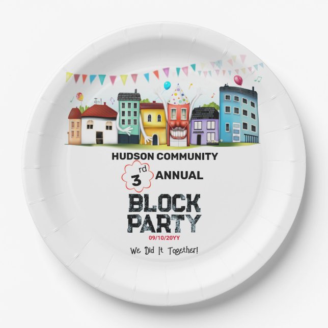 Assiettes En Carton Fête de quartier (Devant)