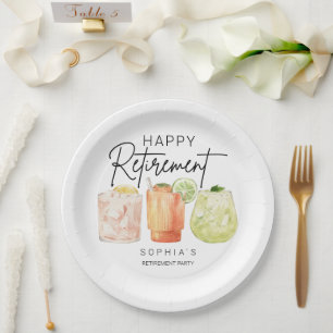 Assiettes En Carton Fête de Retraite