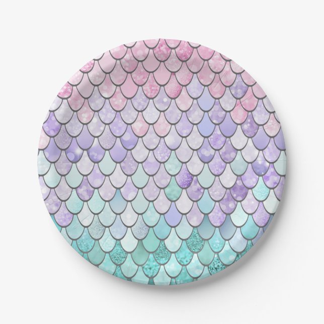 Assiettes En Carton Fête de sirène, Plaques de papier (Devant)