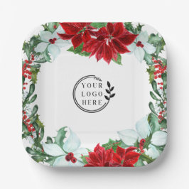 Assiettes En Carton Fête de vacances Ajouter un logo Fête de Noël d'en