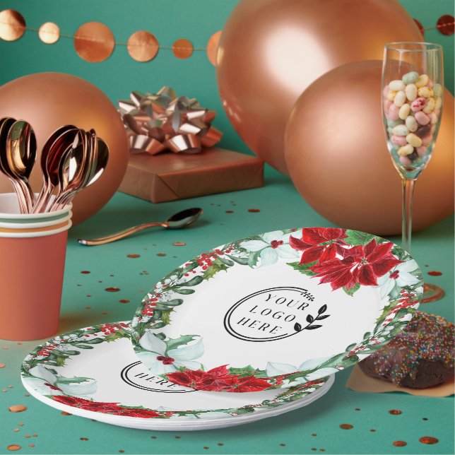 Assiettes En Carton Fête de vacances Ajouter un logo Fête de Noël d'en (Multi)