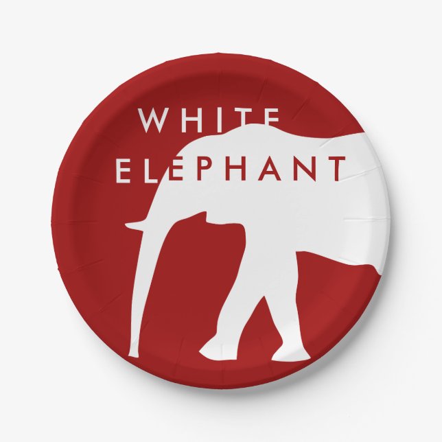Assiettes En Carton Fête de vacances Eléphant Blanc Moderne (Devant)