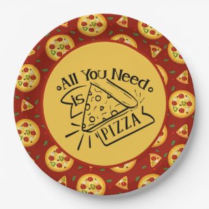Assiettes En Carton fête des amateurs de pizza