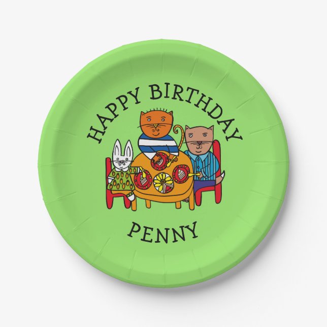 Assiettes En Carton Fête des amis personnalisés (Devant)