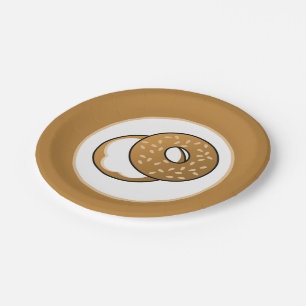 Assiettes En Carton fête des amoureux de bagel mignon