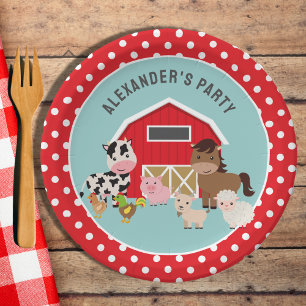 ASSIETTES EN CARTON FÊTE DES ANIMAUX DE LA FERME