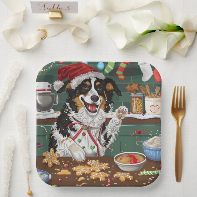 Assiettes En Carton Fête des bergers australiens Noël (Mariage)