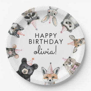 Assiettes En Carton Fête des bois Anniversaire des animaux