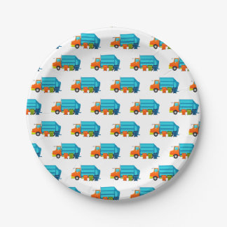 Assiettes En Carton Fête des enfants des camions et poubelles