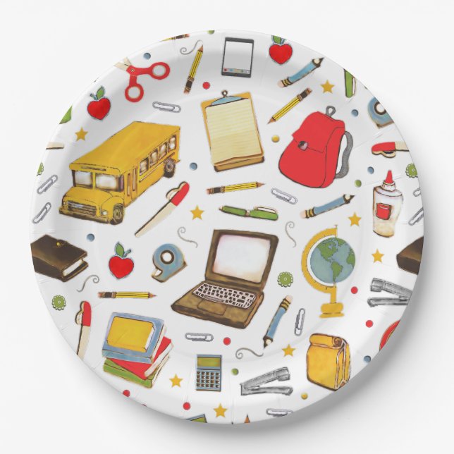 Assiettes En Carton Fête des enseignants (Devant)