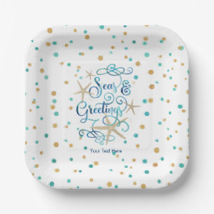 Assiettes En Carton Fête des Joyeuses Fêtes de Noël côtier