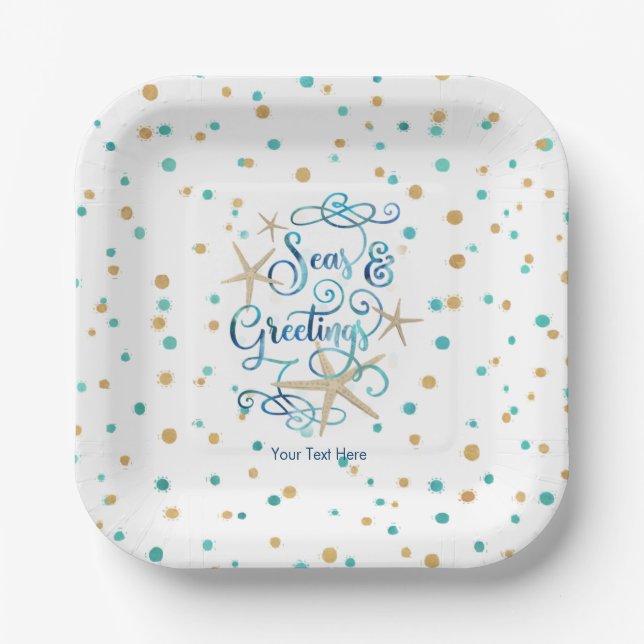 Assiettes En Carton Fête des Joyeuses Fêtes de Noël côtier (Recto)