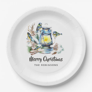 Assiettes En Carton Fête des lanternes de Noël en aquarelle