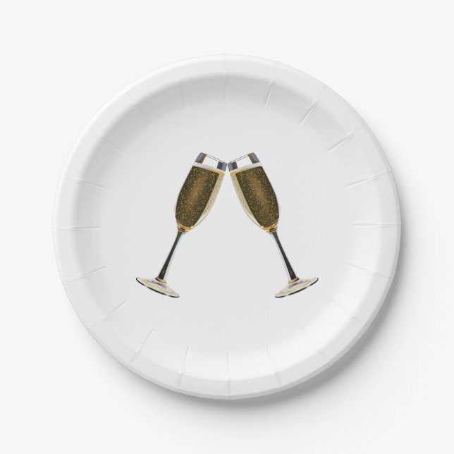 Assiettes En Carton Fête des Lunettes de Champagne (Devant)