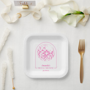 Assiettes En Carton Fête des mariées Boogie Disco Rose clair