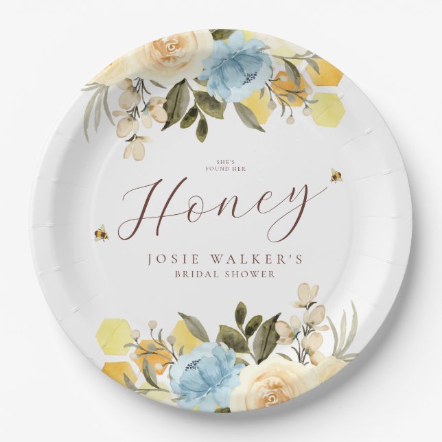 Assiettes En Carton Fête des mariées d'abeilles (Devant)