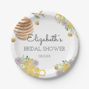 Assiettes En Carton Fête des mariées d'abeilles Aquarelle ruche
