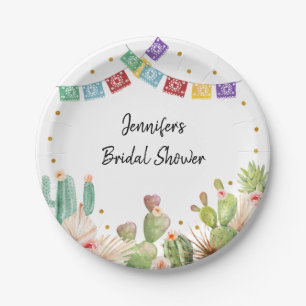 Assiettes En Carton Fête des mariées de Fiesta Cactus Boho