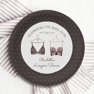 Assiettes En Carton Fête des mariées de lingerie en dentelle noire