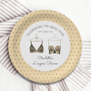 Assiettes En Carton Fête des mariées de lingerie en dentelle noire