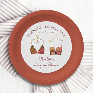 Assiettes En Carton Fête des mariées de lingerie en dentelle noire