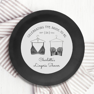 Assiettes En Carton Fête des mariées de lingerie en dentelle noire