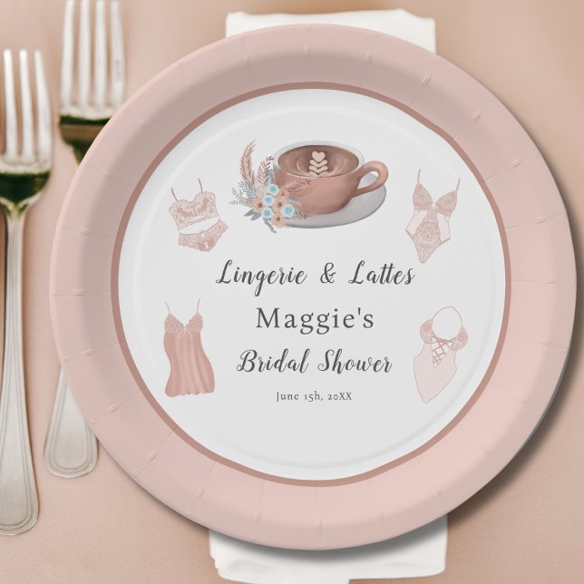 Assiettes En Carton Fête des mariées de lingerie et lattes (Créateur téléchargé)