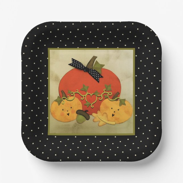 Assiettes En Carton Fête des mariées d'Halloween d'octobre (Recto)