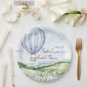 Assiettes En Carton Fête des mariées florale de lavande